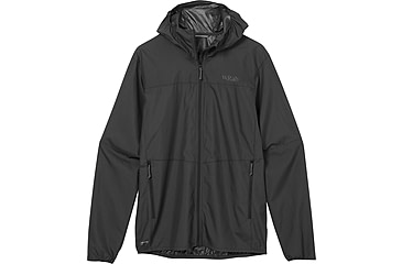 Image of Rab Windgather Hooded Jacket - Mens, Black, Large, QWS-84-BLK-LRG