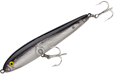 Image of Rebel Lures Rebel Jumpin Minnow Topwater Bait, 4 1/2in, 1/2 oz, Floating, Silver/Black, T2001S