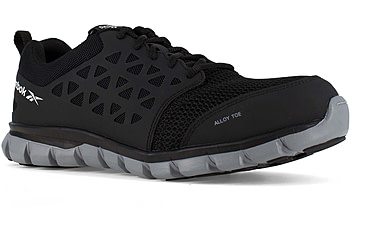 Image of Reebok Mens Sublite Cushion Work Athletic Oxford Shoes, Black, 12, RB4041-BLACK-12-MENS-M