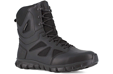Image of Reebok Sublite Cushion Waterproof, 8 inch Soft Toe Tactical Boot w/Side Zip - Mens, Black, 5.5W, RB8806-Black-5.5-Male-W