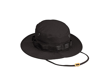Image of Rothco 100% Cotton Rip-Stop Boonie Hat, Black, 7 3/4, 5819-Black-734