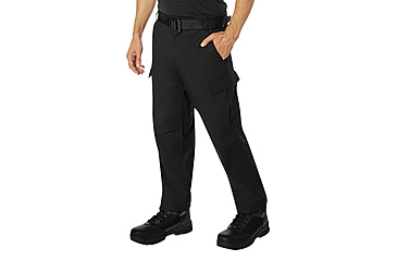 Image of Rothco Active Flex Fleece Lined Canvas Work Pants, Black, 28 Waist, 30 Inseam, 62090-Black-28Wx30L