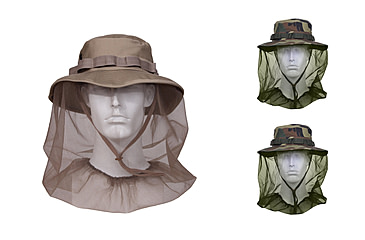 Image of Rothco Boonie Hat With Mosquito Netting, Khaki, Olive Drab/Woodland Camo, Woodland Camo / Olive Drab
