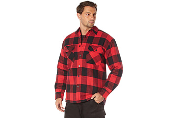 Image of Rothco Buffalo Plaid Quilted Lined Jacket - Mens, Red, Small, 10146-S