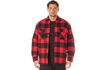 Image of Rothco Buffalo Plaid Quilted Lined Jacket - Mens, Red, Small, 10146-S