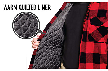 Image of Rothco Buffalo Plaid Quilted Lined Jacket - Mens, Red, Small, 10146-S
