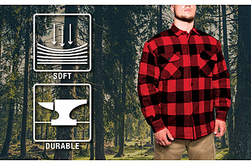 Image of Rothco Buffalo Plaid Quilted Lined Jacket - Mens, Red, Small, 10146-S