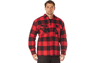 Image of Rothco Buffalo Plaid Quilted Lined Jacket - Mens, Red, Small, 10146-S
