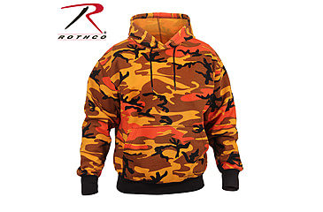 Image of Rothco Camo Pullover Hooded Sweatshirt, Savage Orange Camo, M, 3690-SavageOrangeCamo-M