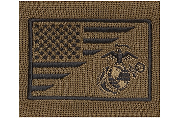 Image of Rothco USMC Eagle, Globe and Anchor / US Flag Deluxe Fine Knit Watch Cap, Coyote Brown, 5428-CoyoteBrown