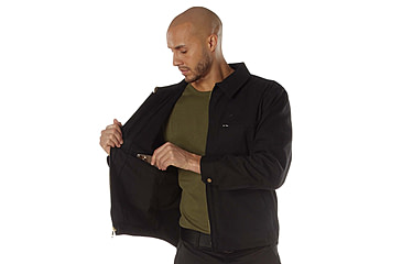 Image of Rothco Canvas Work Jacket, Black, Small, 613902039124