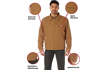 Image of Rothco Canvas Work Jacket, Work Brown, Small, 613902039193