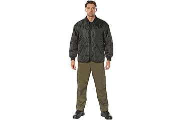 Image of Rothco Concealed Carry Quilted Woobie Jacket - Mens, Black, Small, 20420-Black-S