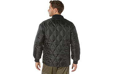 Image of Rothco Concealed Carry Quilted Woobie Jacket - Mens, Black, Small, 20420-Black-S