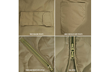 Image of Rothco Concealed Carry Quilted Woobie Jacket - Mens, Coyote Brown, Small, 20440-CoyoteBrown-S