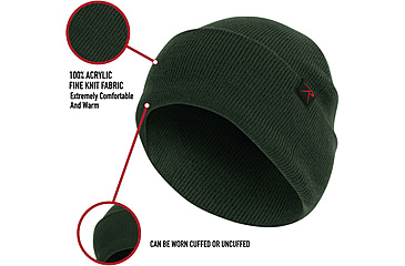 Image of Rothco Deluxe Fine Knit Watch Cap, One Size, Hunter Green, 57834-HunterGreen-OneSize