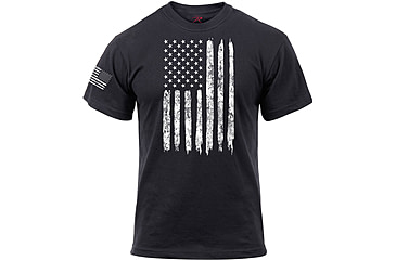 Image of Rothco Distressed US Flag Athletic Fit T-Shirt, Black, M, 2901-Black-M