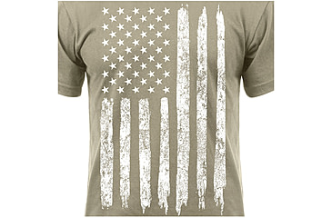 Image of Rothco Distressed US Flag Athletic Fit T-Shirt, Desert Sand, Medium, 10870-DesertSand-M