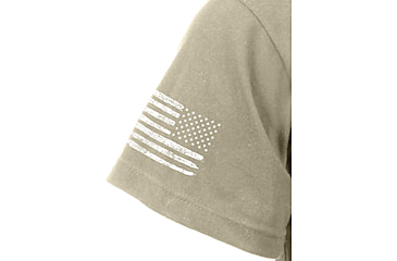 Image of Rothco Distressed US Flag Athletic Fit T-Shirt, Desert Sand, Medium, 10870-DesertSand-M