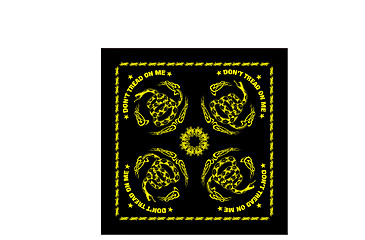Image of Rothco Dont Tread On Me Bandana, Black/Yellow, 4032-BlackYellow