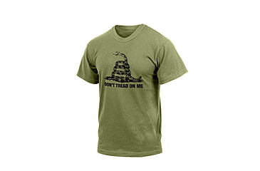Image of Rothco Don't Tread On Me Vintage T-Shirt, Olive Drab, XL, 67707-OliveDrab-XL