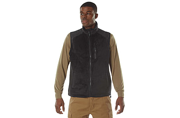 Image of Rothco E.C.W.C.S. Fleece Vest, Black, Small, 613902039797