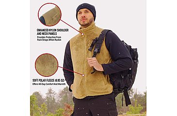 Image of Rothco E.C.W.C.S. Fleece Vest, Coyote Brown, Medium, 613902039896