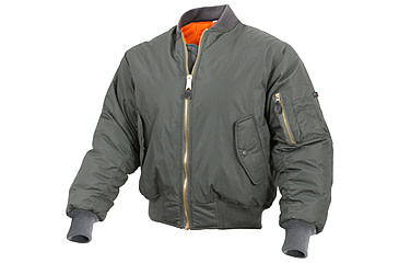 Image of Rothco Enhanced Nylon MA-1 Flight Jacket, Small, Gunmetal Grey, 72890-GunmetalGrey-S