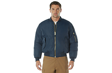 Image of Rothco Enhanced Nylon MA-1 Flight Jacket - Mens, Navy Blue, Medium, 72895-NavyBlue-M