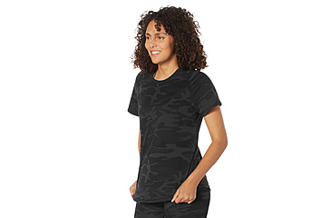 Image of Rothco Essential Moisture Wicking Raglan Sleeve T-Shirt - Womens, Midnight Black Camo, Large, 13258-MidnightBlackCamo-L