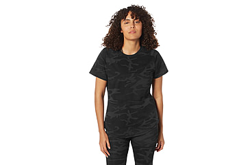 Image of Rothco Essential Raglan Sleeve T-Shirt - Womens, Midnight Black Camo, 2XL, 13208-MidnightBlackCamo-2XL