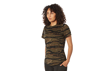 Image of Rothco Essential Raglan Sleeve T-Shirt - Womens, Tiger Stripe Camo, Large, 13206-TigerStripeCamo-L