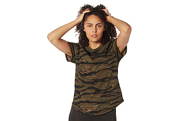 Image of Rothco Essential Raglan Sleeve T-Shirt - Womens, Tiger Stripe Camo, Large, 13206-TigerStripeCamo-L