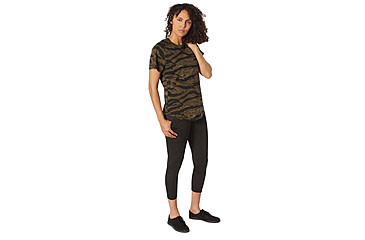 Image of Rothco Essential Raglan Sleeve T-Shirt - Women's, Tiger Stripe Camo, Large, 13206-TigerStripeCamo-L