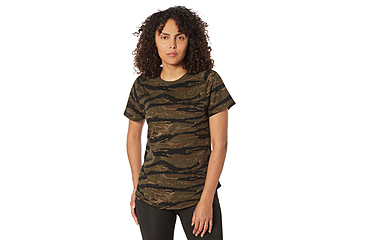 Image of Rothco Essential Raglan Sleeve T-Shirt - Womens, Tiger Stripe Camo, Large, 13206-TigerStripeCamo-L
