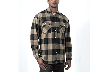 Image of Rothco Extra Heavyweight Buffalo Plaid Flannel Shirt - Mens, Coyote Brown Plaid, Small, 47380-CoyoteBrownPlaid-S