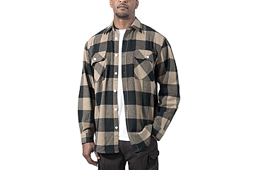 Image of Rothco Extra Heavyweight Buffalo Plaid Flannel Shirt - Mens, Coyote Brown Plaid, Small, 47380-CoyoteBrownPlaid-S