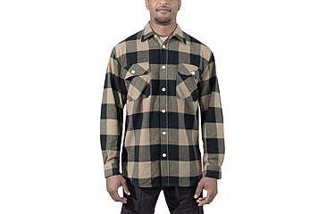Image of Rothco Extra Heavyweight Buffalo Plaid Flannel Shirt - Mens, Coyote Brown Plaid, Small, 47380-CoyoteBrownPlaid-S