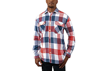 Image of Rothco Extra Heavyweight Buffalo Plaid Flannel Shirt - Mens, Red/White/Blue Plaid, Small, 47390-RedWhiteBluePlaid-S