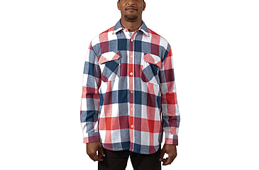 Image of Rothco Extra Heavyweight Buffalo Plaid Flannel Shirt - Mens, Red/White/Blue Plaid, Small, 47390-RedWhiteBluePlaid-S