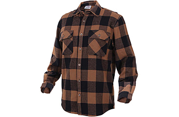 Image of Rothco Extra Heavyweight Buffalo Plaid Flannel Shirts, Brown Plaid, M, 4667-BrownPlaid-M