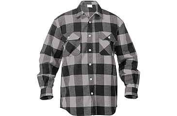 Image of Rothco Extra Heavyweight Buffalo Plaid Flannel Shirts, Grey Plaid, M, 4690-GreyPlaid-M