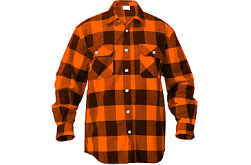 Image of Rothco Extra Heavyweight Buffalo Plaid Flannel Shirts, Orange Plaid, Small, 4672-OrangePlaid-S