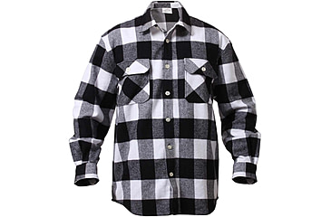 Image of Rothco Extra Heavyweight Buffalo Plaid Flannel Shirts, White Plaid, XL, 4739-WhitePlaid-XL