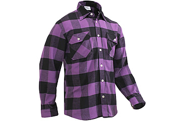 Image of Rothco Extra Heavyweight Buffalo Plaid Flannel Shirts, Small, Purple Plaid, 3989-PurplePlaid-S