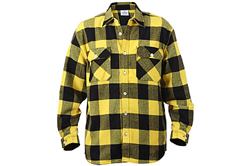 Image of Rothco Extra Heavyweight Buffalo Plaid Flannel Shirts, Yellow Plaid, Small, 4649-YellowPlaid-S