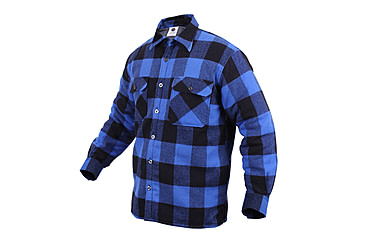 Image of Rothco Extra Heavyweight Buffalo Plaid Sherpa-lined Flannel Shirts, Blue, Small, 3739-Blue-S