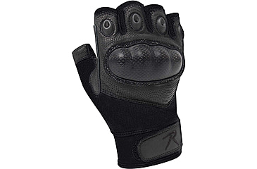 Image of Rothco Fingerless Cut and Fire Resistant Carbon Hard Knuckle Gloves, Black, Small, 28081-S