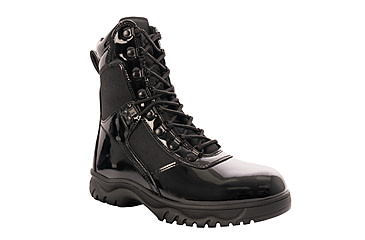 Image of Rothco Forced Entry High-Gloss Tactical Boot with Side Zipper - 8 Inch, Black, 12, 50530-Black-12