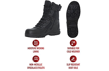Image of Rothco Forced Entry Tactical Boot With Side Zipper &amp; Composite Toe, 12.5, 21780